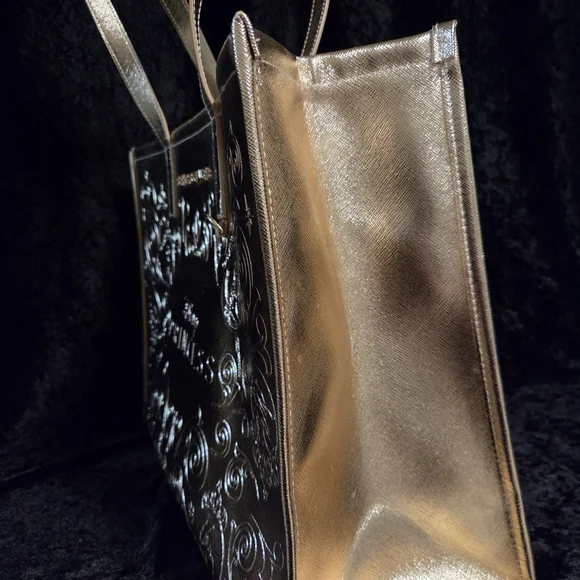 Disney Princess Bath & Body Works Gold Tote Bag Metallic Large Shopper - Picture 5 of 6